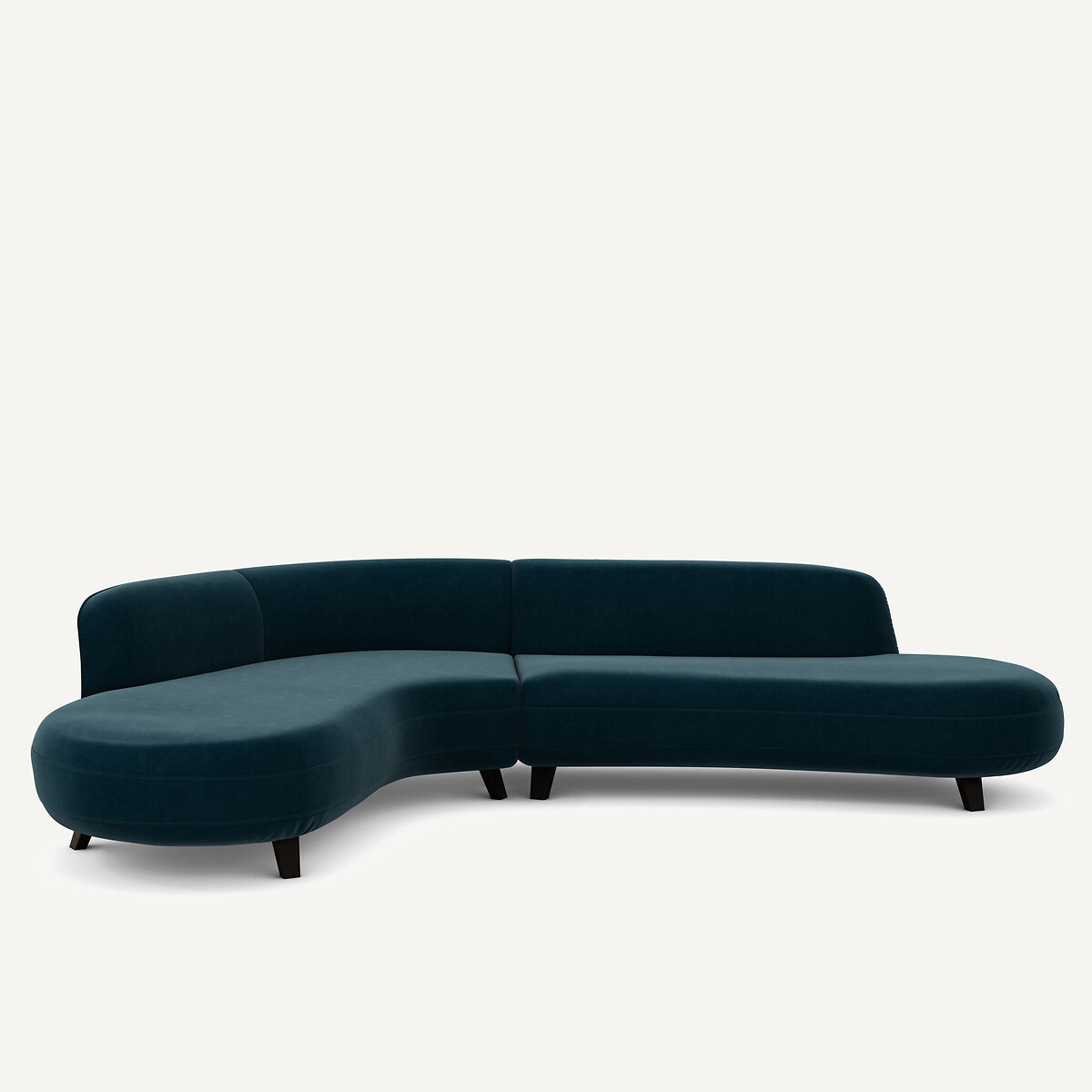 Γωνιακός καναπές από βελούδο Μ183xΠ277xΥ75cm