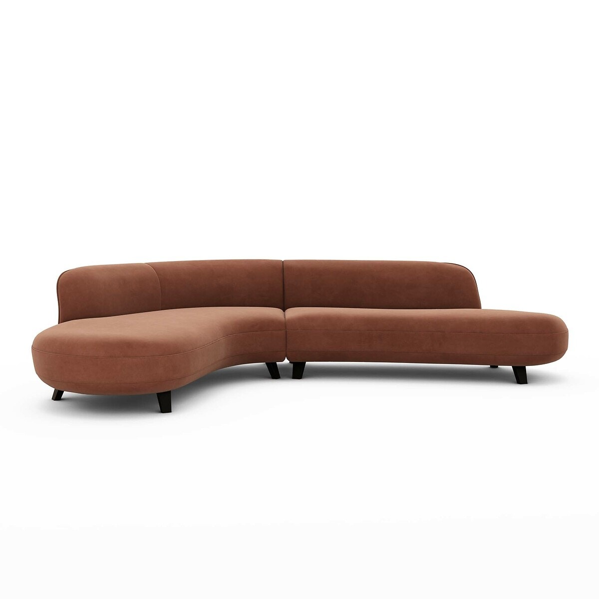 Γωνιακός καναπές από βελούδο Μ183xΠ277xΥ75cm