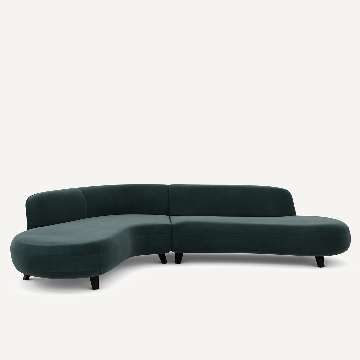 Γωνιακός καναπές από βελούδο Μ183xΠ277xΥ75cm