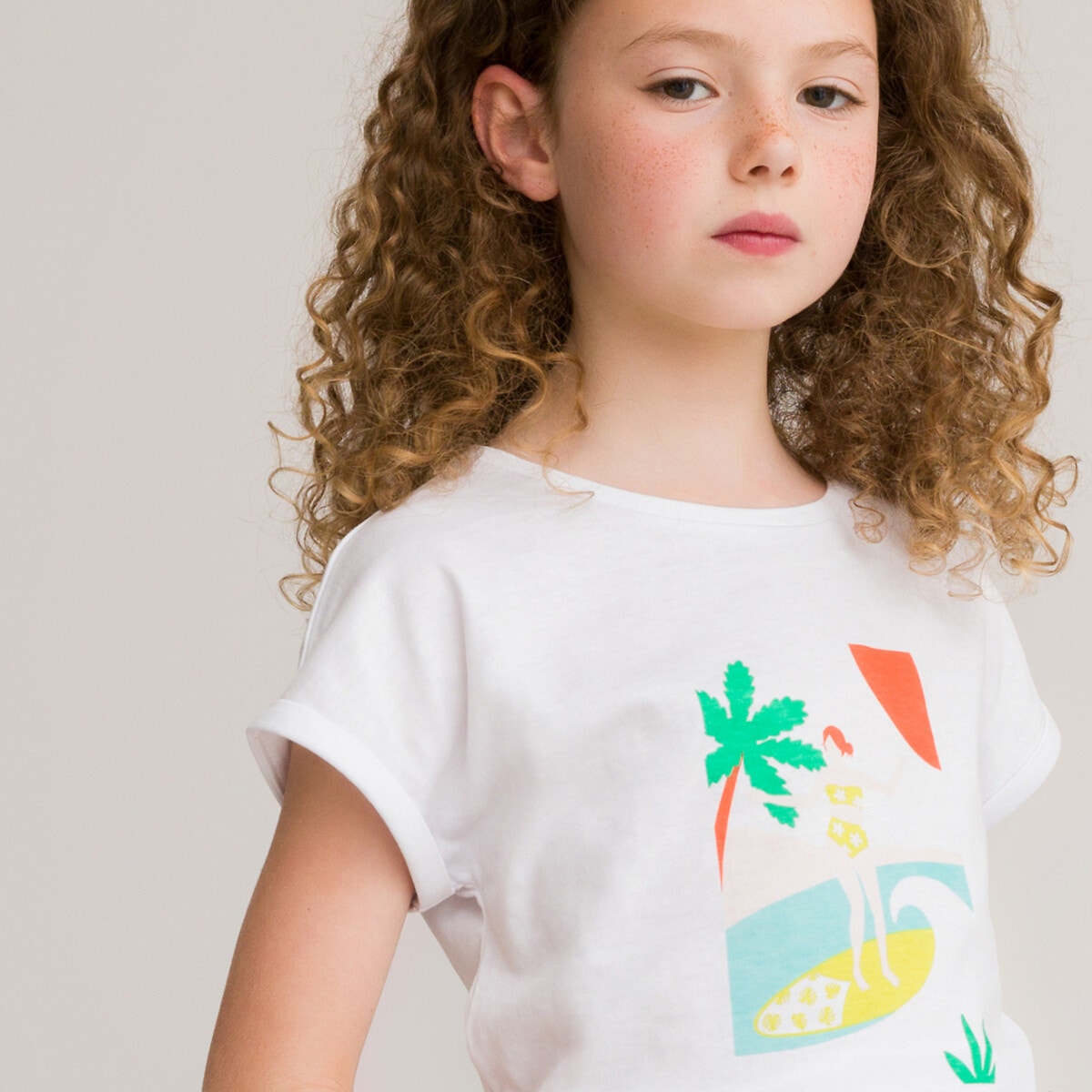 T-shirt από οργανικό βαμβάκι με φιόγκο μπροστά, 3-12 ετών