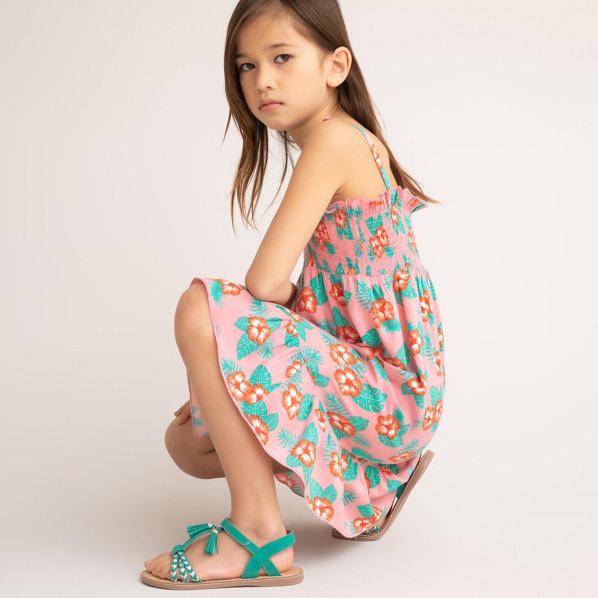 ΠΑΙΔΙ | Φορέματα | Αμάνικα Φόρεμα με τιράντες και χαβανέζικο μοτίβο, 3-12 ετών