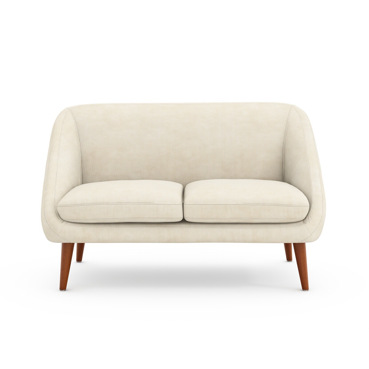 Διθέσιος καναπές από βελούδο κοτλέ Μ80xΠ130xΥ80cm