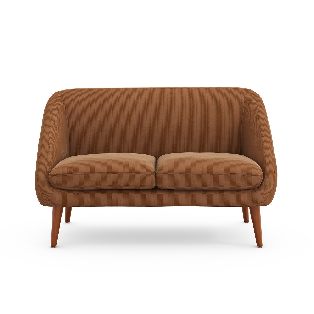 Διθέσιος καναπές από βελούδο κοτλέ Μ80xΠ130xΥ80cm