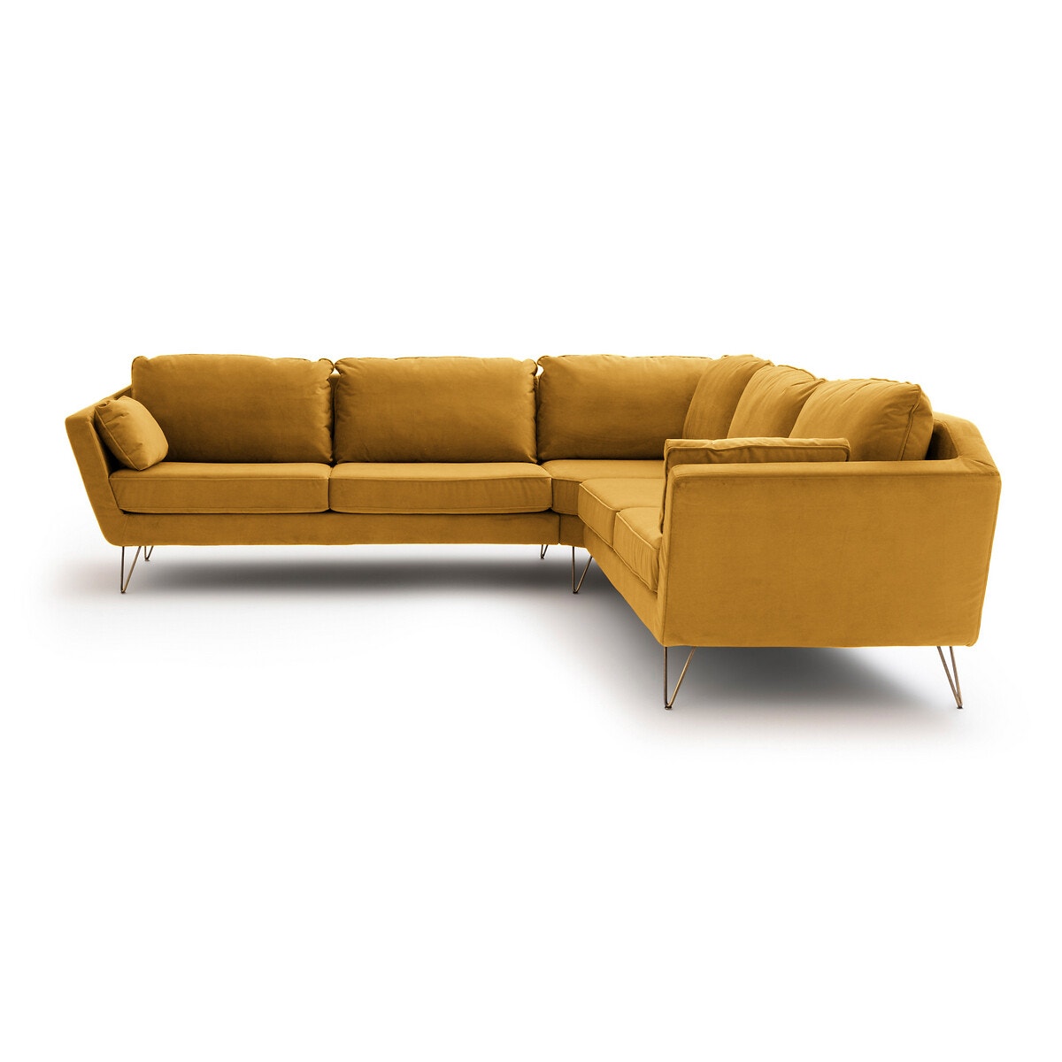 Γωνιακός καναπές XXL από βελούδο Μ277xΠ277xΥ86cm