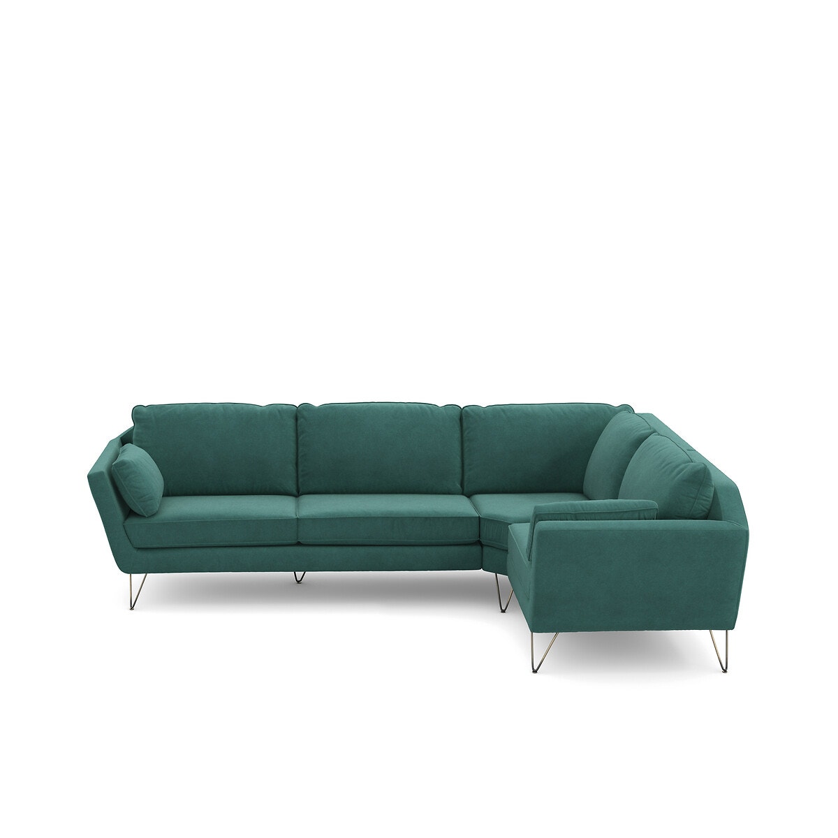 Γωνιακός καναπές XL από βελούδο Μ193xΠ277xΥ86cm