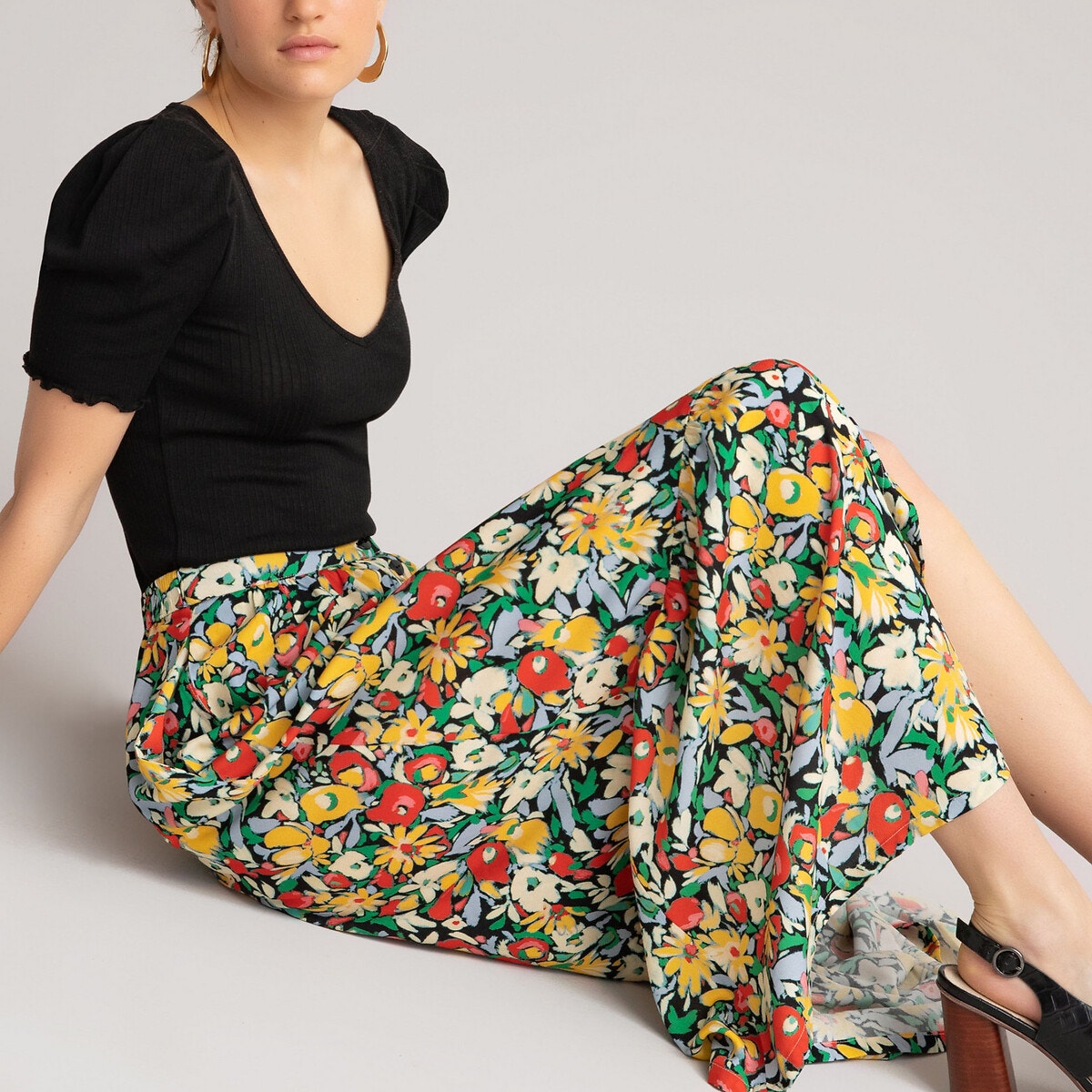 ΓΥΝΑΙΚΑ | Φούστες | Maxi Μακριά φλοράλ φούστα με βολάν