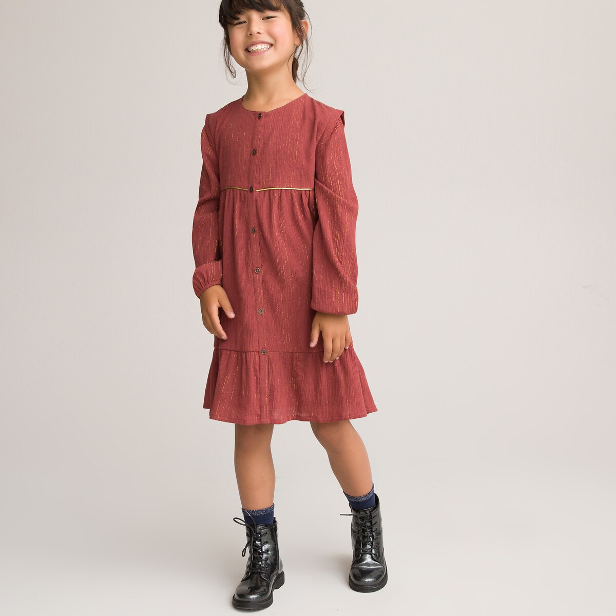 ΠΑΙΔΙ | Φορέματα | Μακριά ή 3/4 μανίκια Φόρεμα από βαμβακερή γάζα, 3-12 ετών