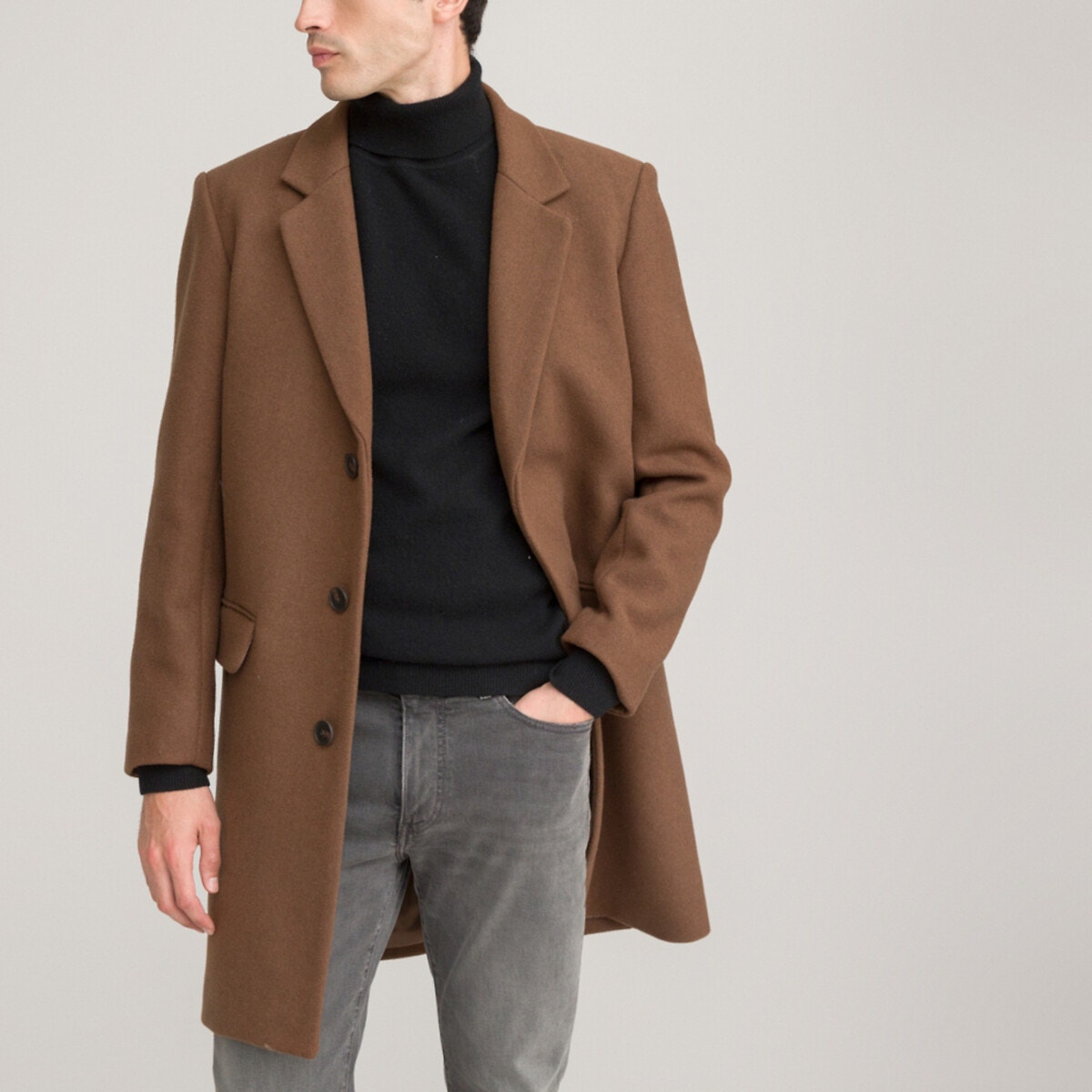 La Redoute Collections Ημίπαλτο με πέτο γιακά