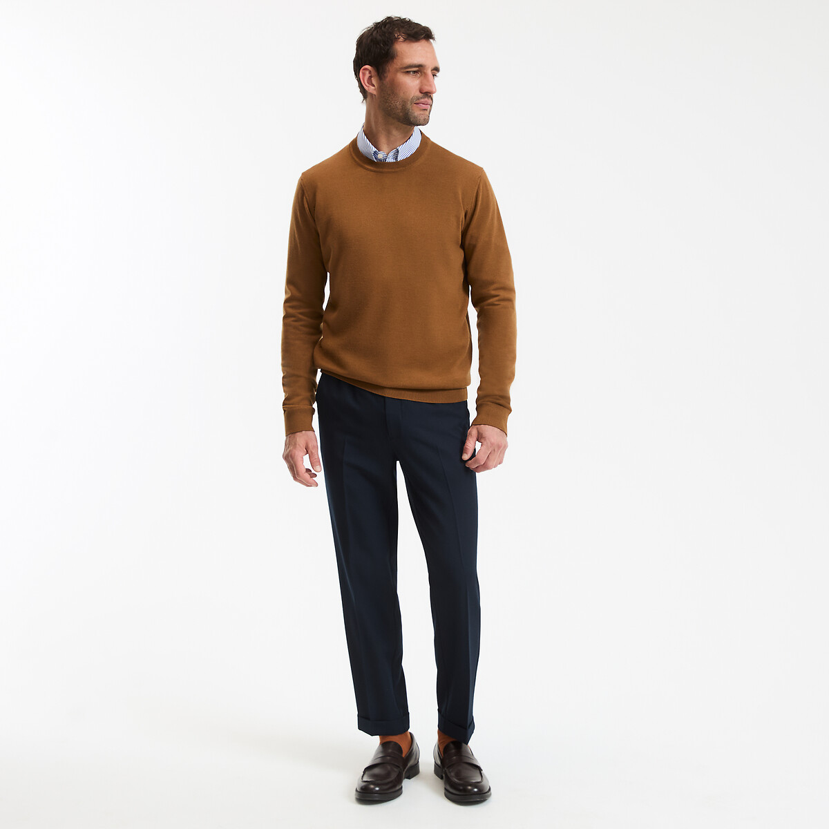 Πλεκτό με στρογγυλή λαιμόκοψη από μαλλί μερινός