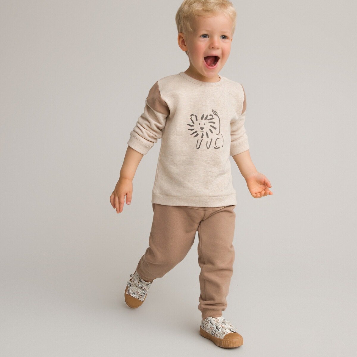 ΠΑΙΔΙ | Παντελόνια Φανελένιο σύνολο με φούτερ και παντελόνι από οργανικό βαμβάκι, 1 μηνός - 3 ετών