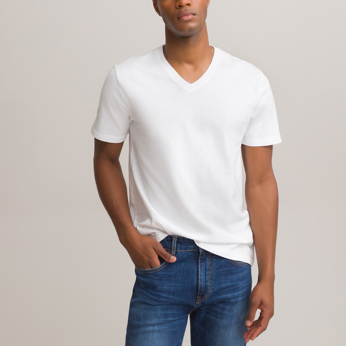 ΑΝΔΡΑΣ | Μπλούζες & Πουκάμισα | T-shirts Κοντομάνικη μπλούζα με V από οργανικό βαμβάκι
