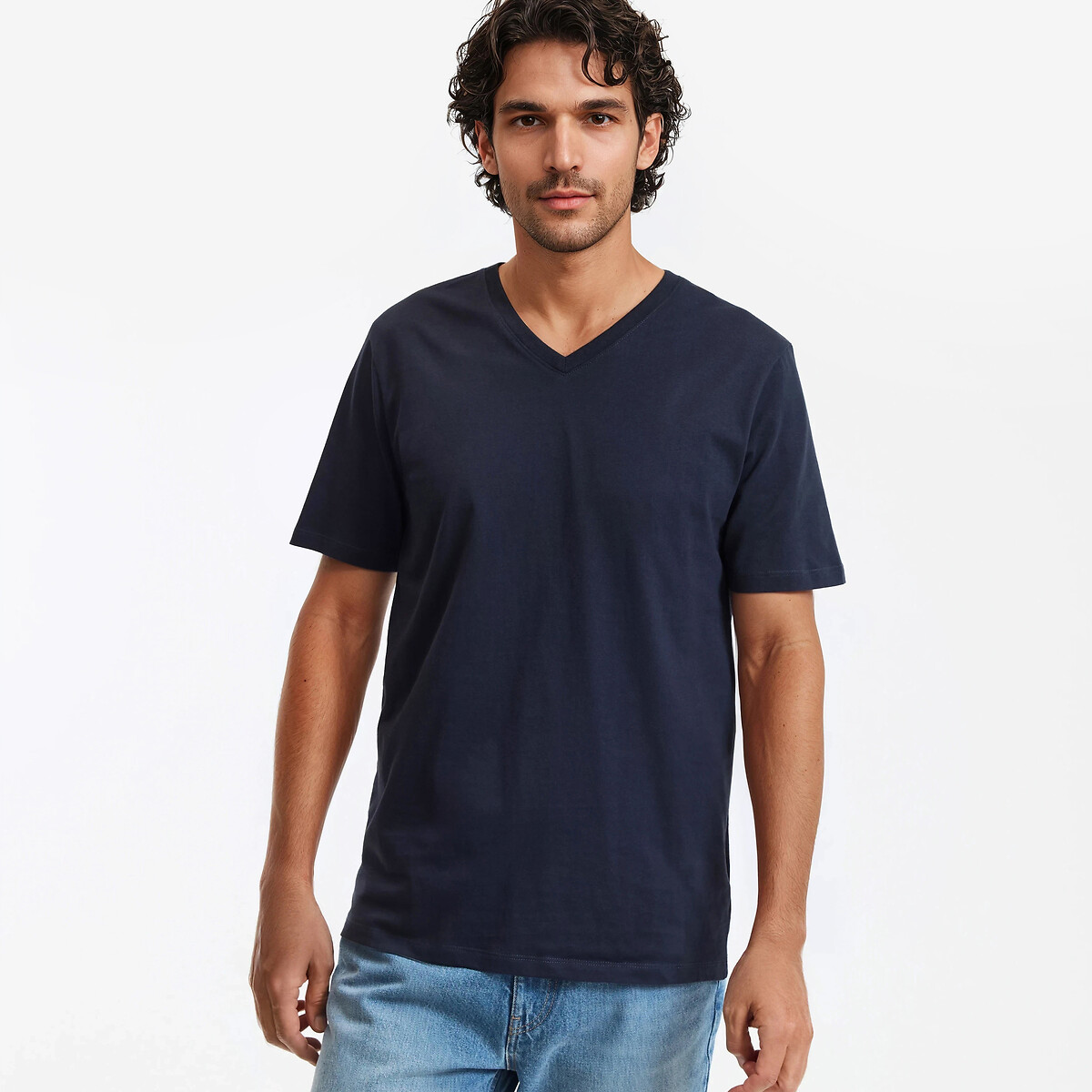 Κοντομάνικη μπλούζα με V