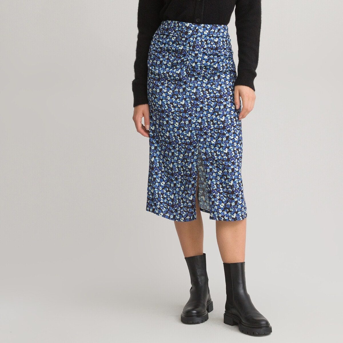 Μίντι πένσιλ φούστα με φλοράλ μοτίβο