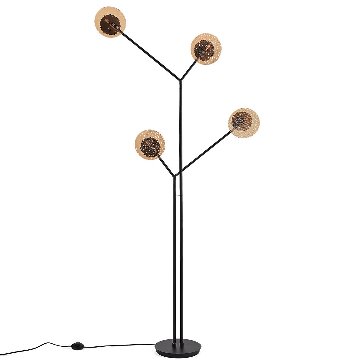 La Redoute Interieurs Επιδαπέδιο φωτιστικό από μέταλλο και γυαλί με κεχριμπαρένιο χρώμα Μ25xΠ84cm