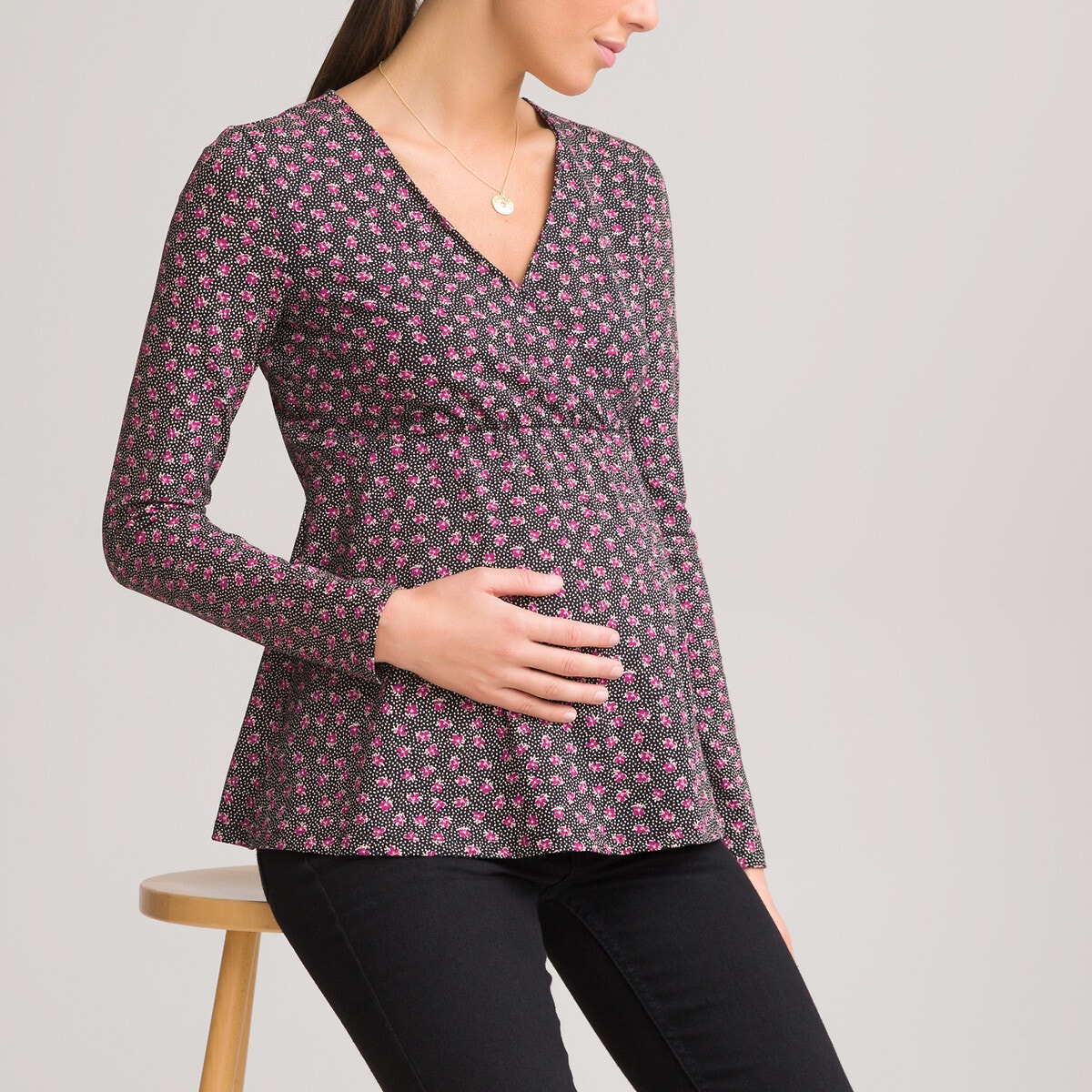 ΓΥΝΑΙΚΑ | Ρούχα Εγκυμοσύνης | Μπλούζες & Πουκάμισα | T-shirts Κρουαζέ μπλούζα εγκυμοσύνης