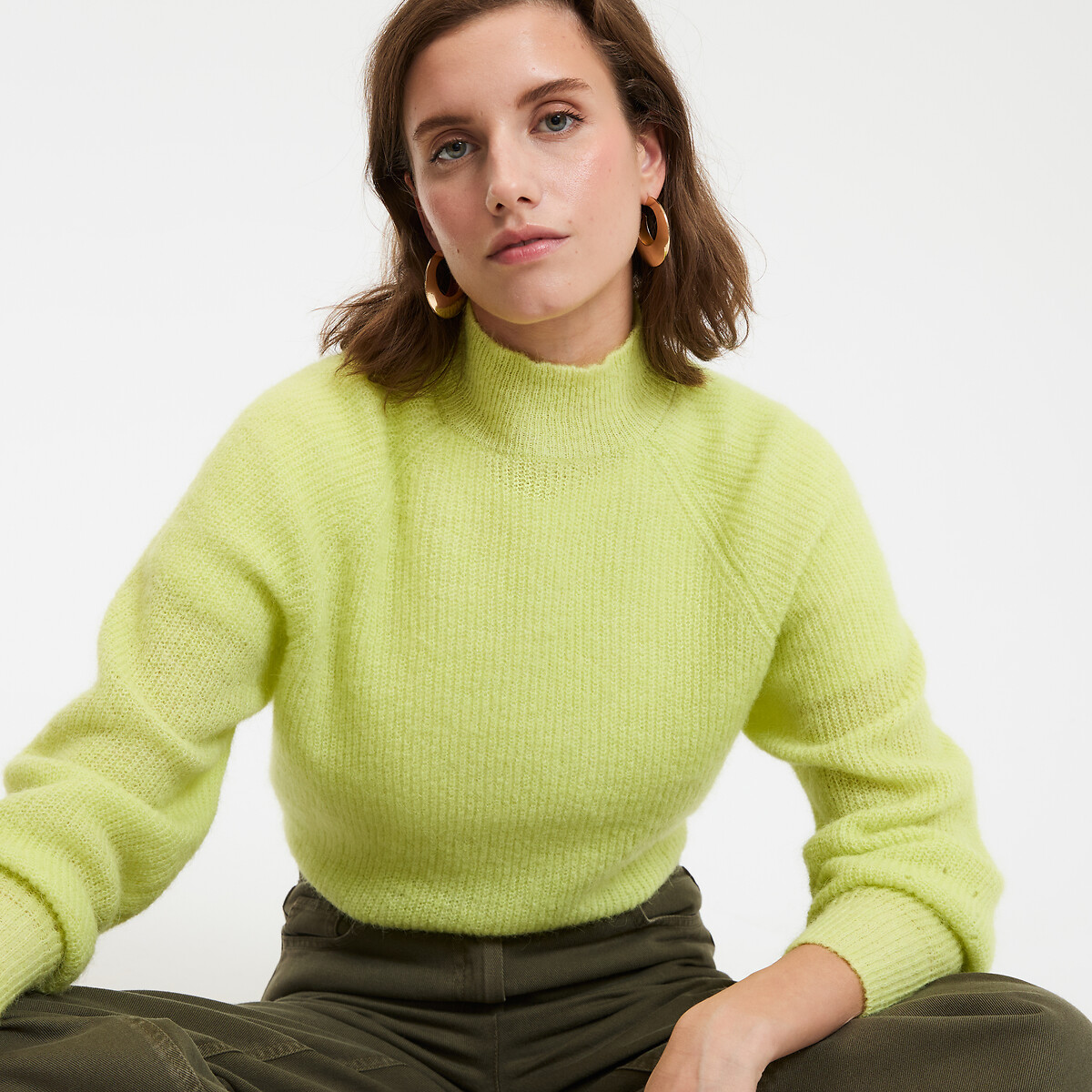 La Redoute Collections Πλεκτό με όρθιο λαιμό