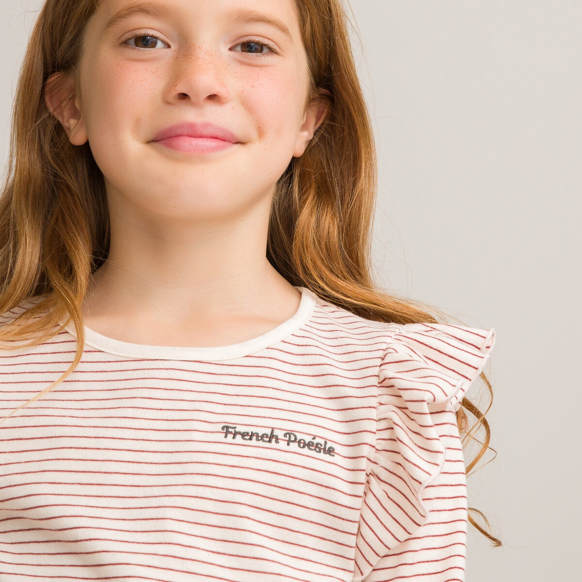 ΠΑΙΔΙ | Μπλούζες & Πουκάμισα | T-shirts Ριγέ μπλούζα με βολάν από οργανικό βαμβάκι 3-12 ετών