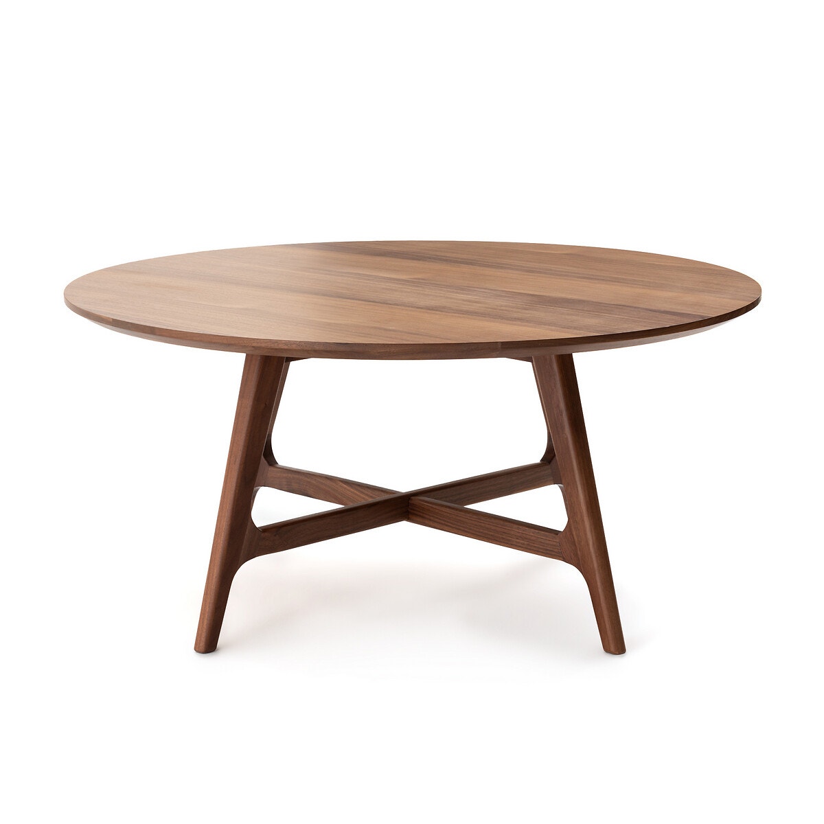 Μεγάλο στρογγυλό χαμηλό τραπέζι από ξύλο καρυδιάς, Larsen