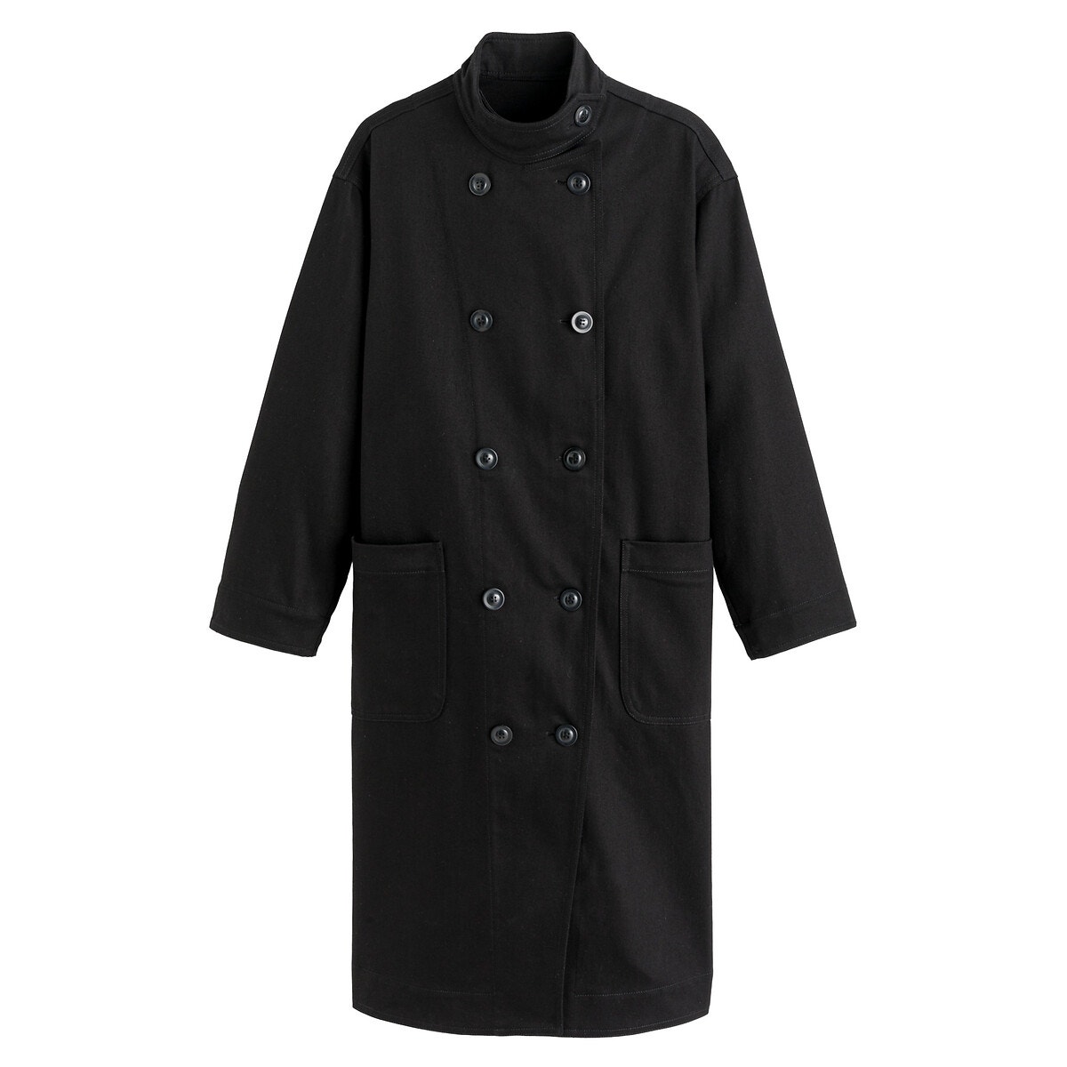 Παλτό με όρθιο γιακά και διπλό κούμπωμα