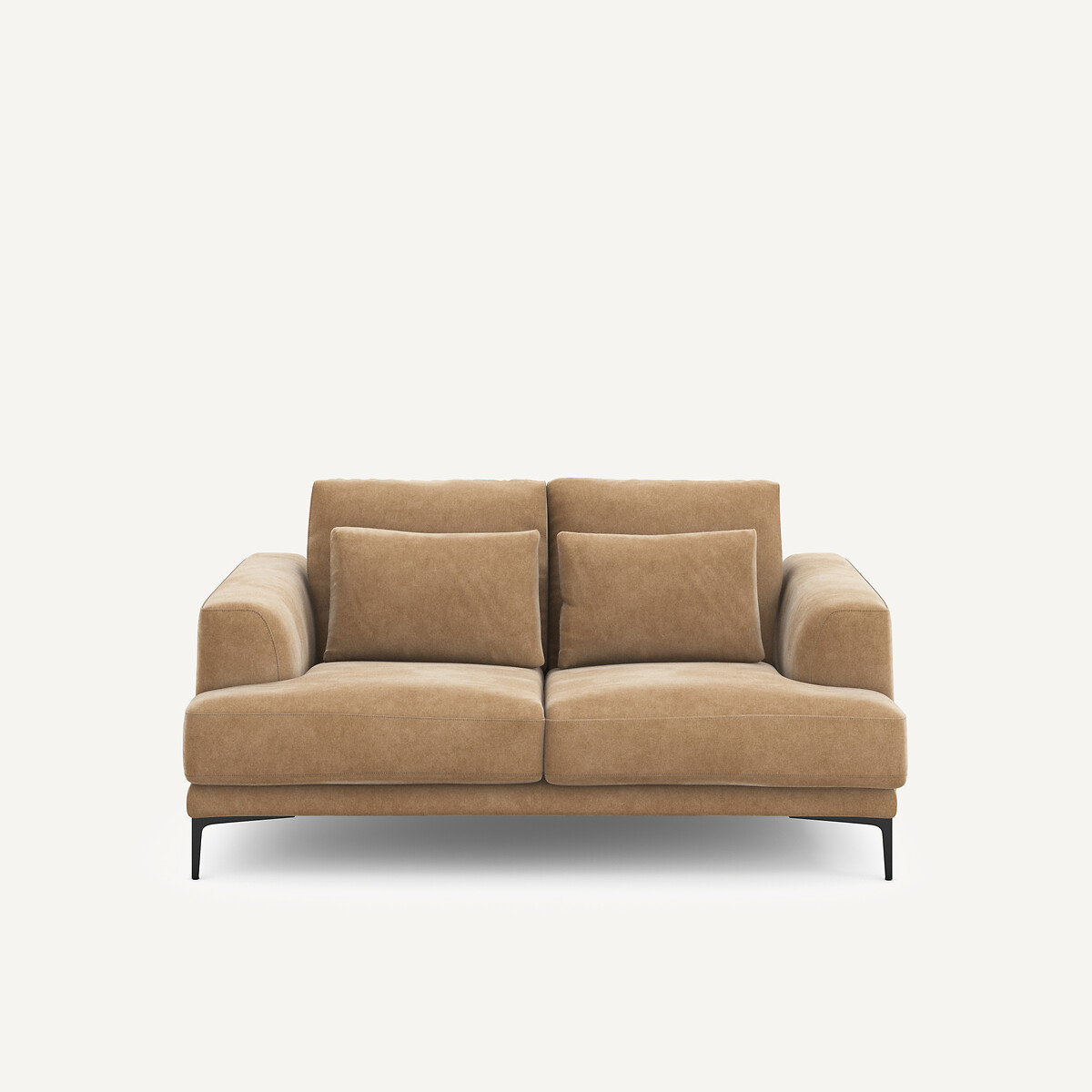 Διθέσιος καναπές από βελούδο stonewashed Μ105xΠ177xΥ83cm