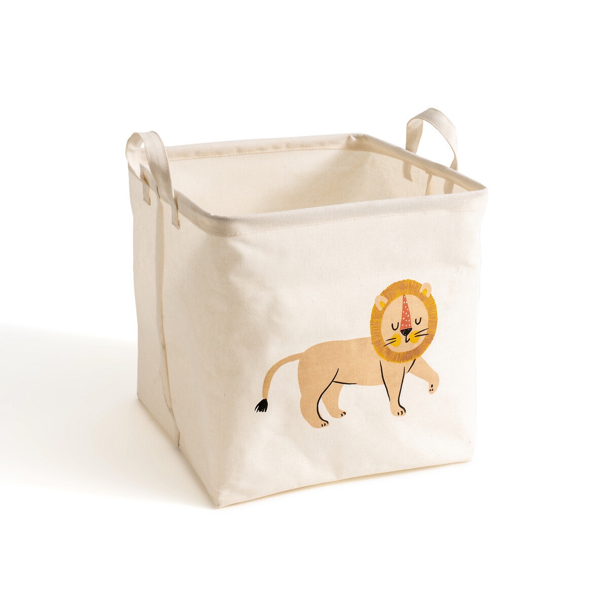 La Redoute Interieurs Καλάθι σε σχήμα κύβου με μοτίβο λιοντάρι