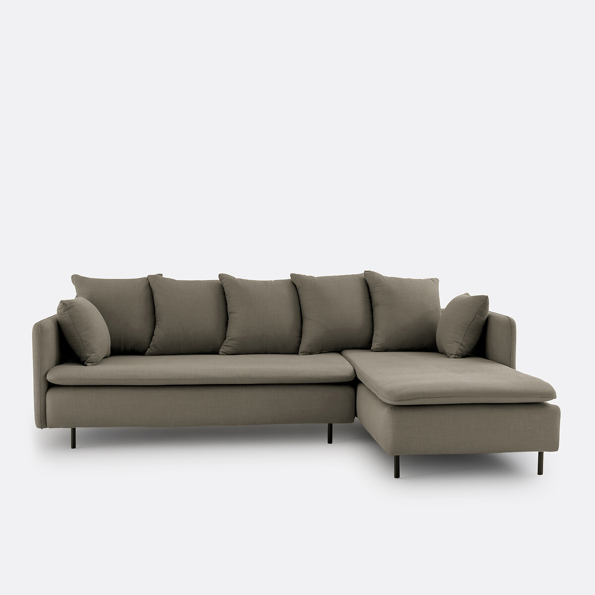 Γωνιακός καναπές από λινό βισκόζη Μ179xΠ249xΥ68cm