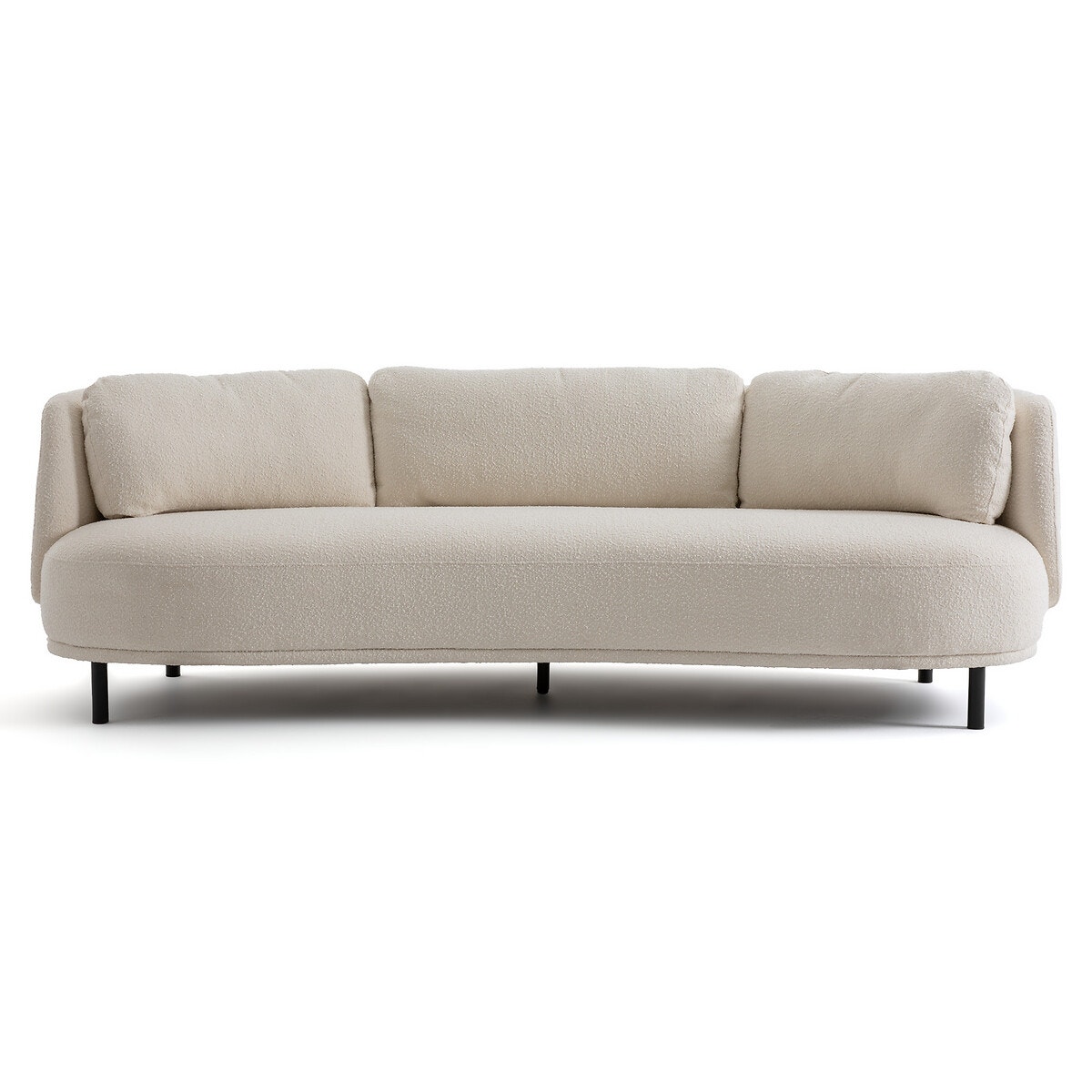 Καναπές με μπουκλέ ταπετσαρία Μ99xΠ246xΥ80cm