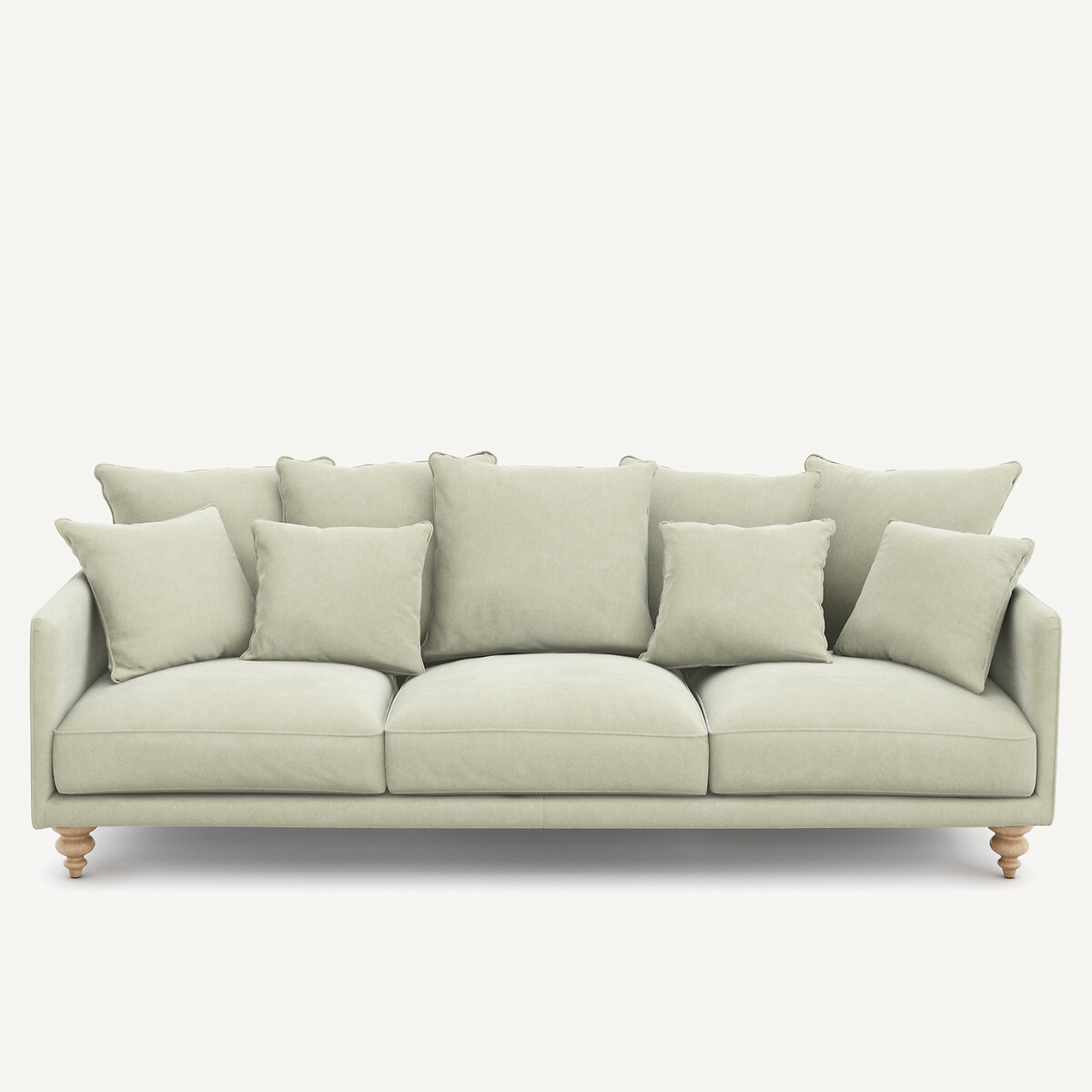 Καναπές από βελούδο stonewashed Μ105xΠ198xΥ93cm