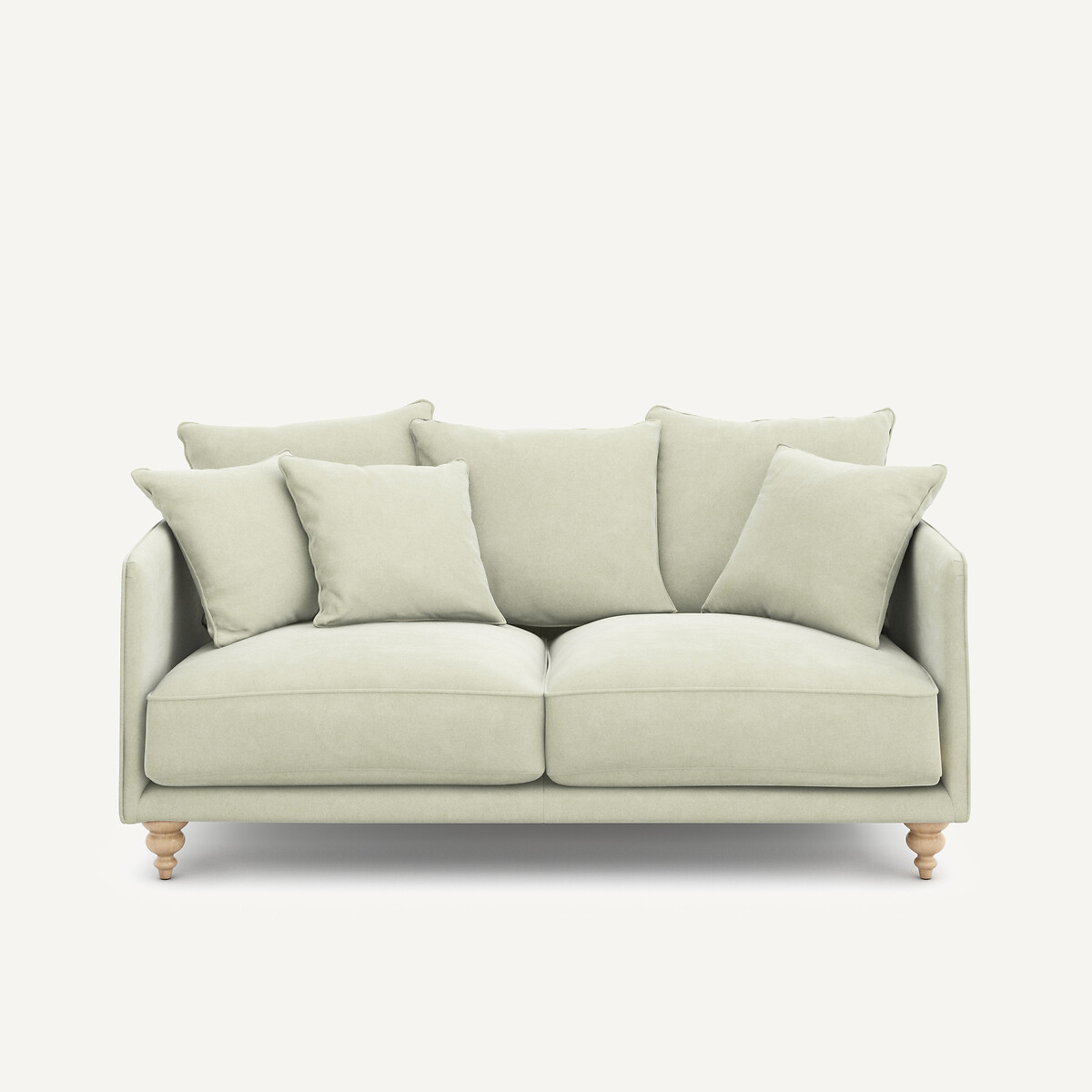 Καναπές από βελούδο stonewashed Μ105xΠ178xΥ93cm