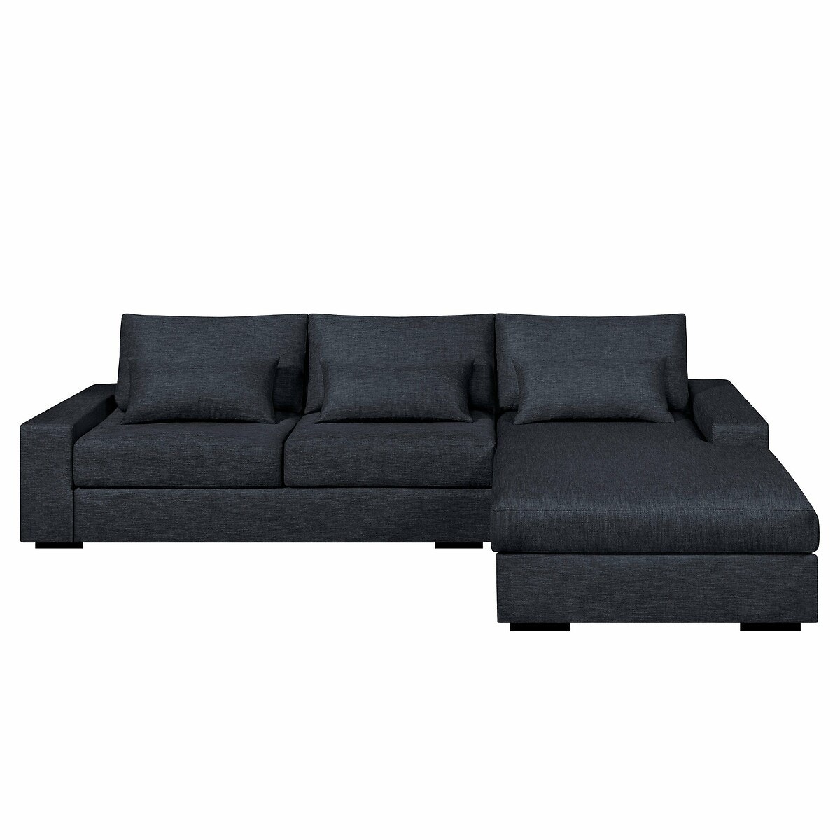 Γωνιακός πτυσσόμενος καναπές από ύφασμα με μελανζέ όψη, Neige