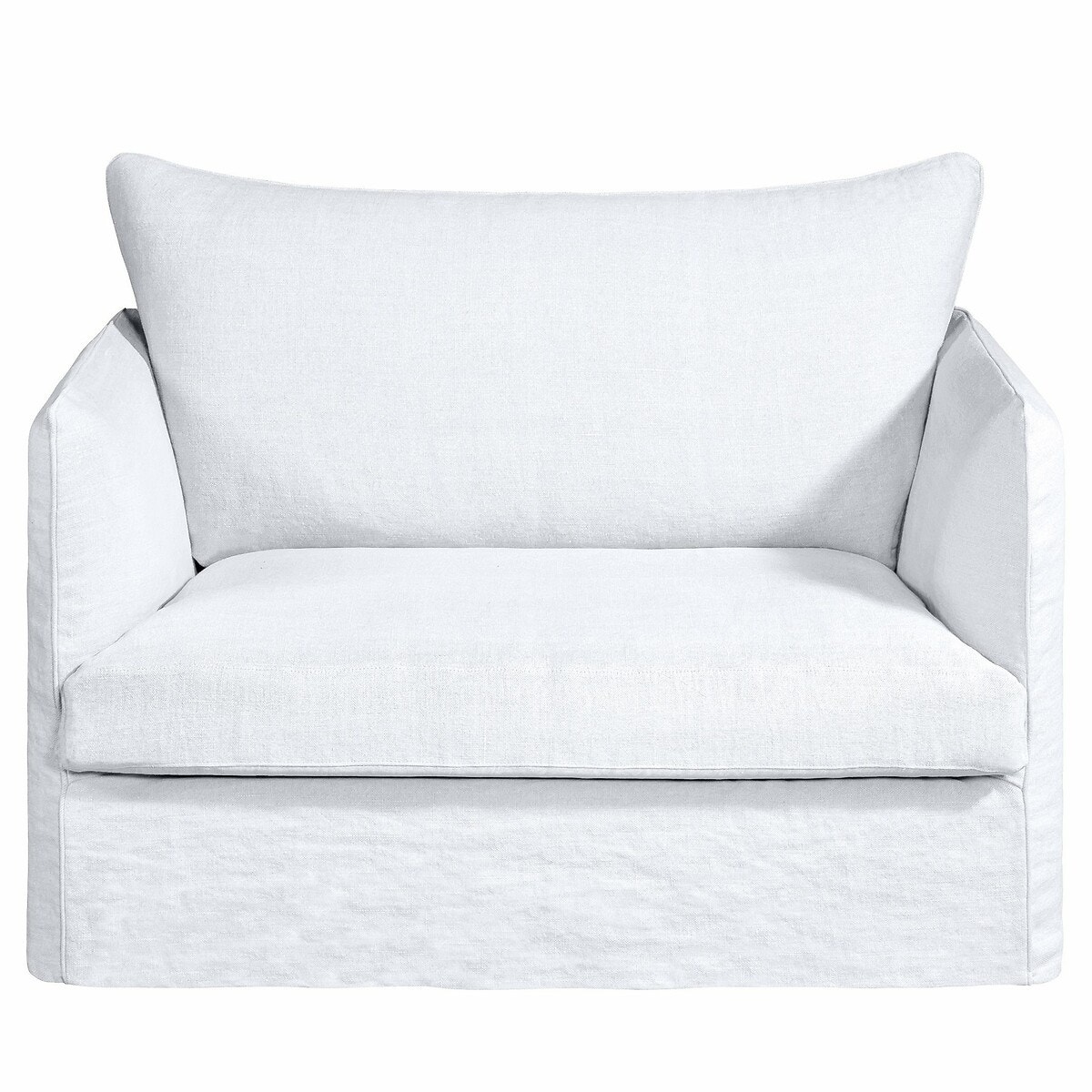 AM.PM Πολυθρόνα XL από χοντρό λινό ύφασμα stonewashed Μ95xΠ122xΥ82cm