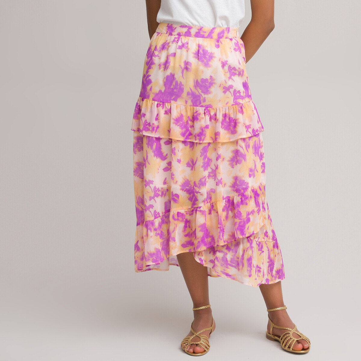 ΓΥΝΑΙΚΑ | Φούστες | Maxi Μακριά φούστα με βολάν και μοτίβο tie & dye