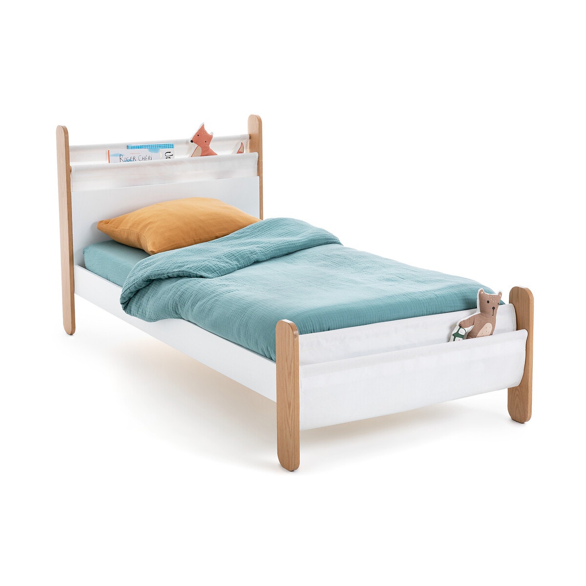 Κρεβάτι με τάβλες και τσέπες αποθήκευσης, Nadéon