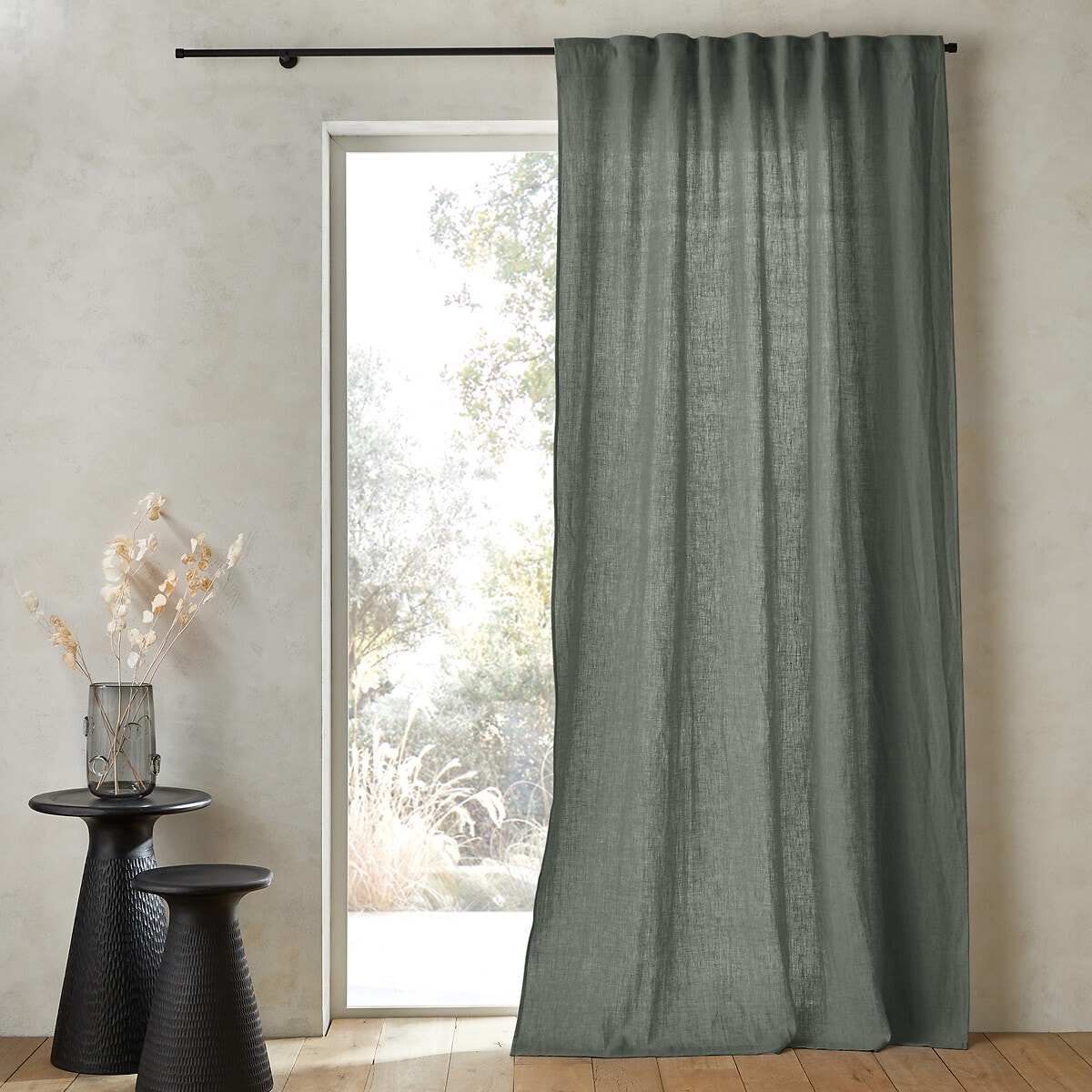 Κουρτίνα από προπλυμένο λινό με χοντρό σιρίτι 140x180 cm