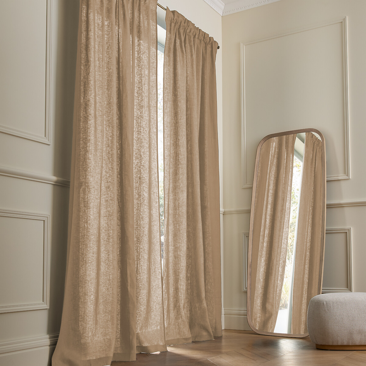 Κουρτίνα από προπλυμένο λινό με χοντρό σιρίτι 140x220 cm