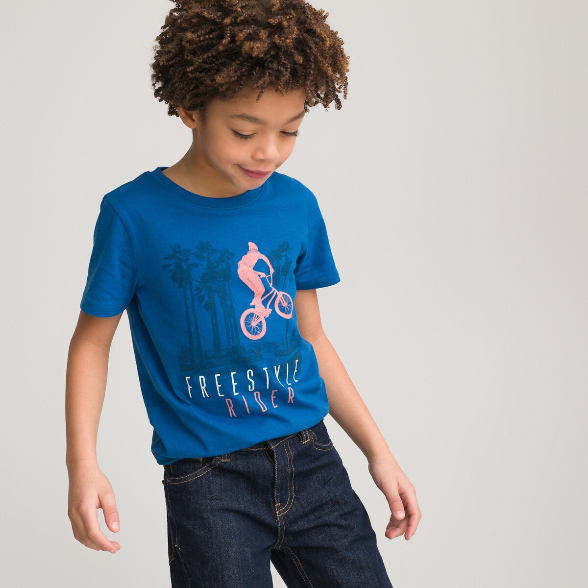 T-shirt από οργανικό βαμβάκι με στάμπα μπροστά, 3-14 ετών