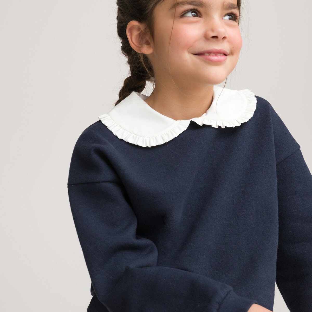 Φούτερ από φανέλα με στρογγυλό γιακά