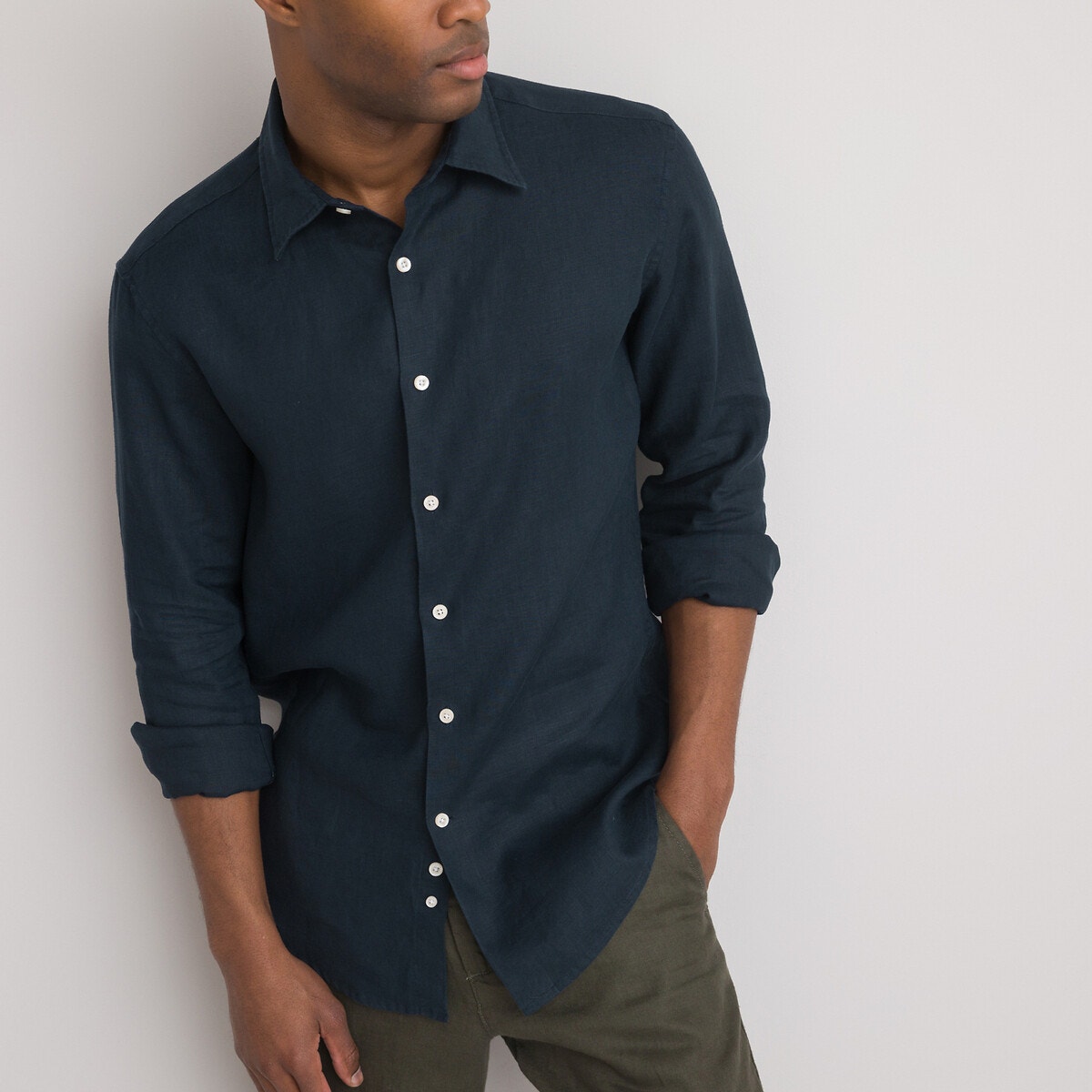 La Redoute Collections Μακρυμάνικο λινό πουκάμισο σε ίσια γραμμή