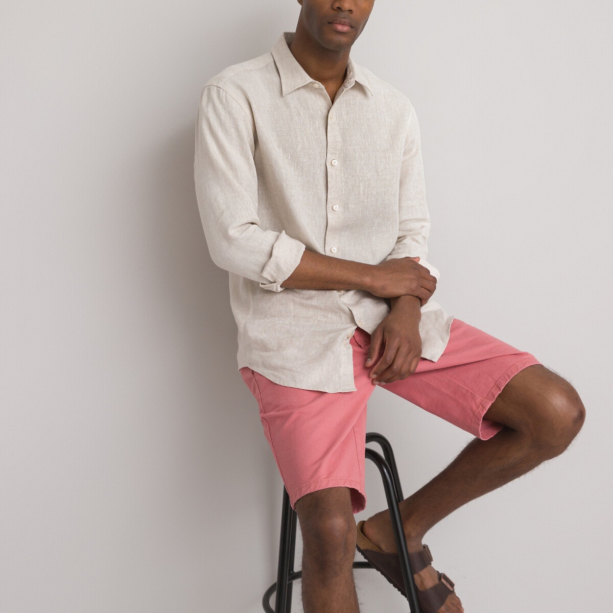 La Redoute Collections Μακρυμάνικο λινό πουκάμισο σε ίσια γραμμή