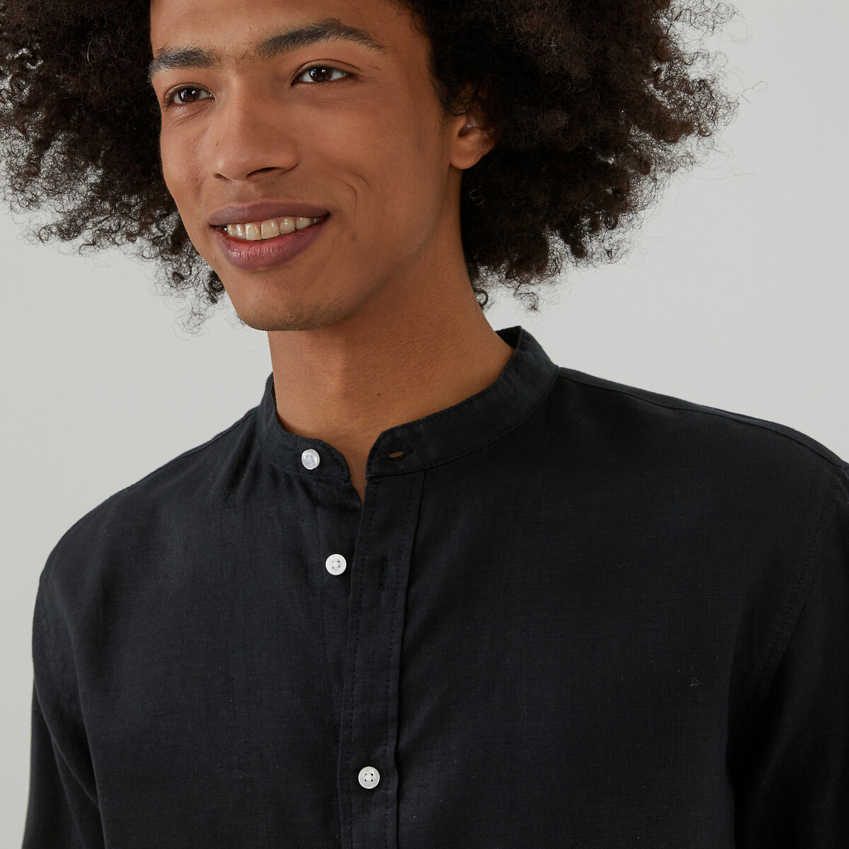 La Redoute Collections Μακρυμάνικο λινό πουκάμισο με μάο γιακά