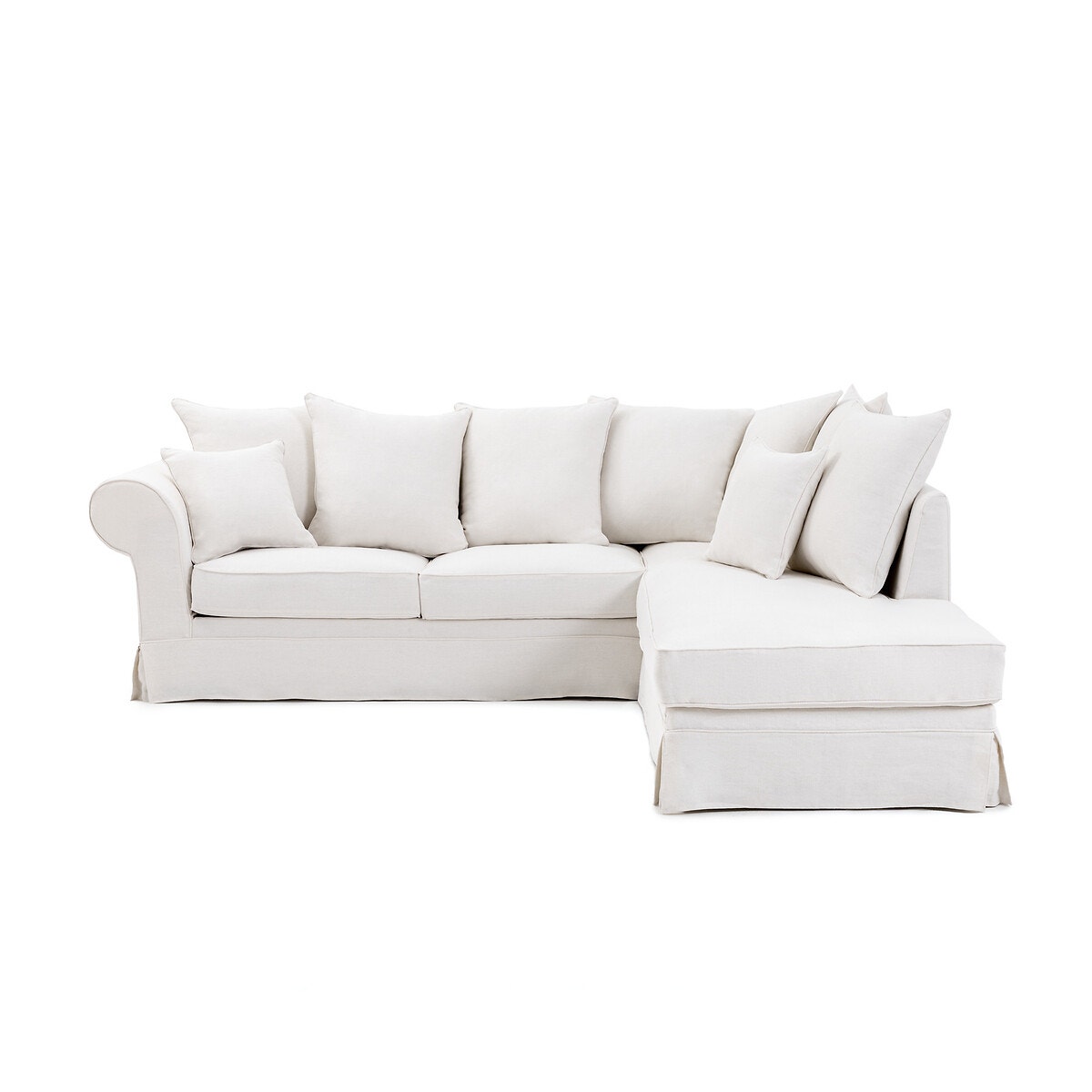 La Redoute Interieurs Γωνιακός καναπές από χοντρό λινό τεχνολογίας Bultex