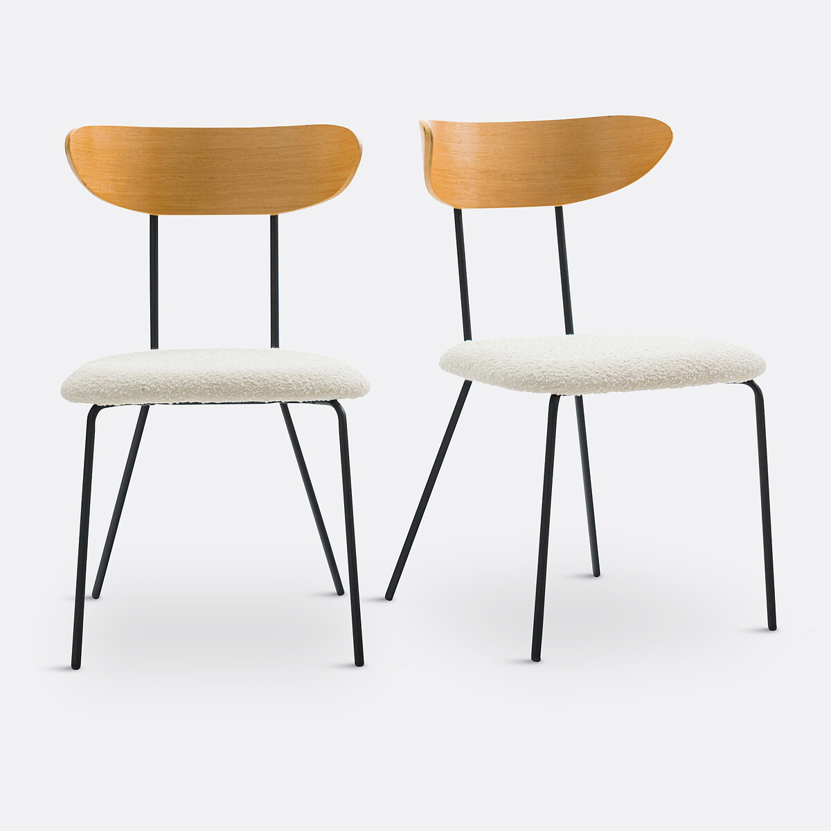 La Redoute Interieurs Σετ 2 καρέκλες με μπουκλέ ταπετσαρία Π48cm