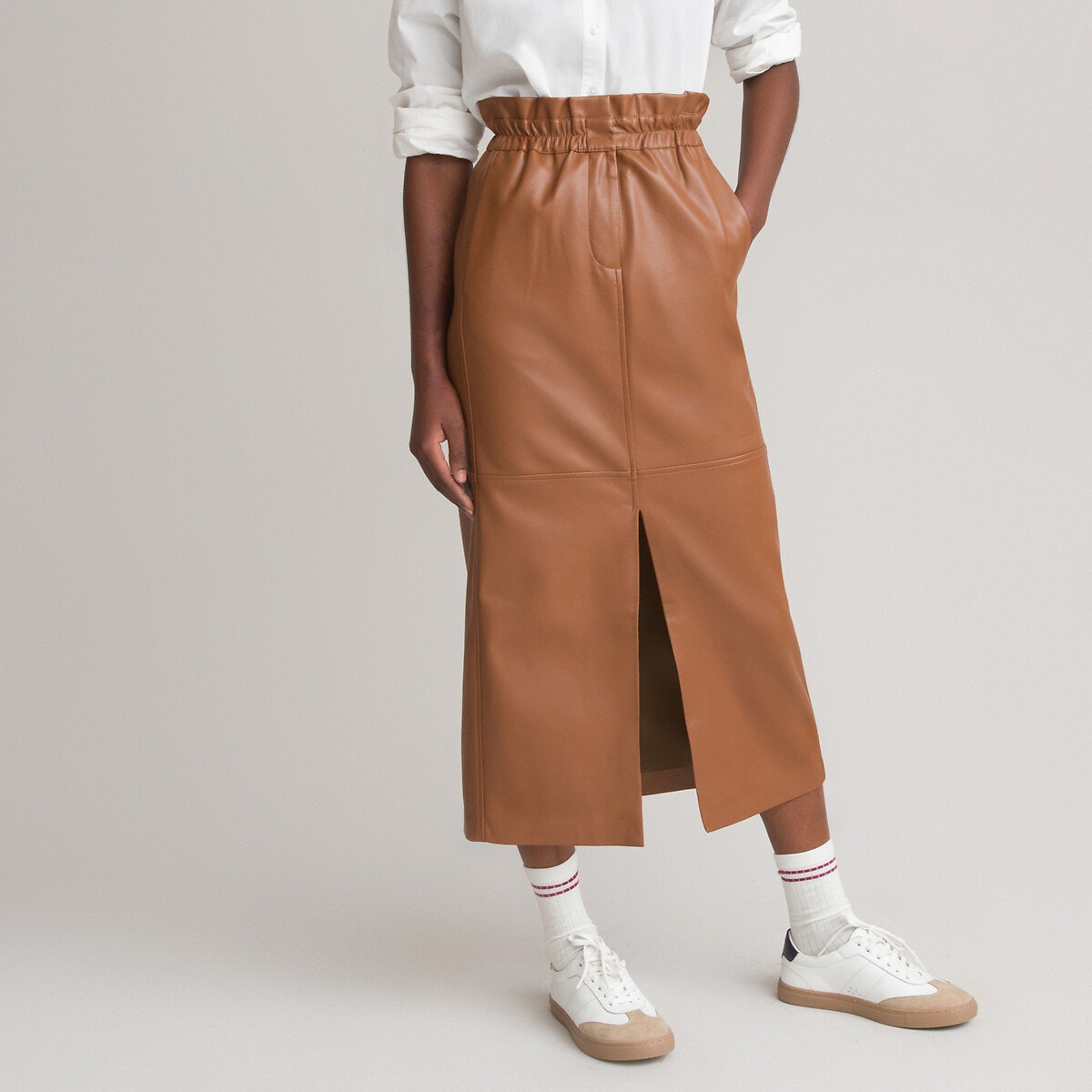 Ίσια μακριά φούστα από συνθετικό δέρμα