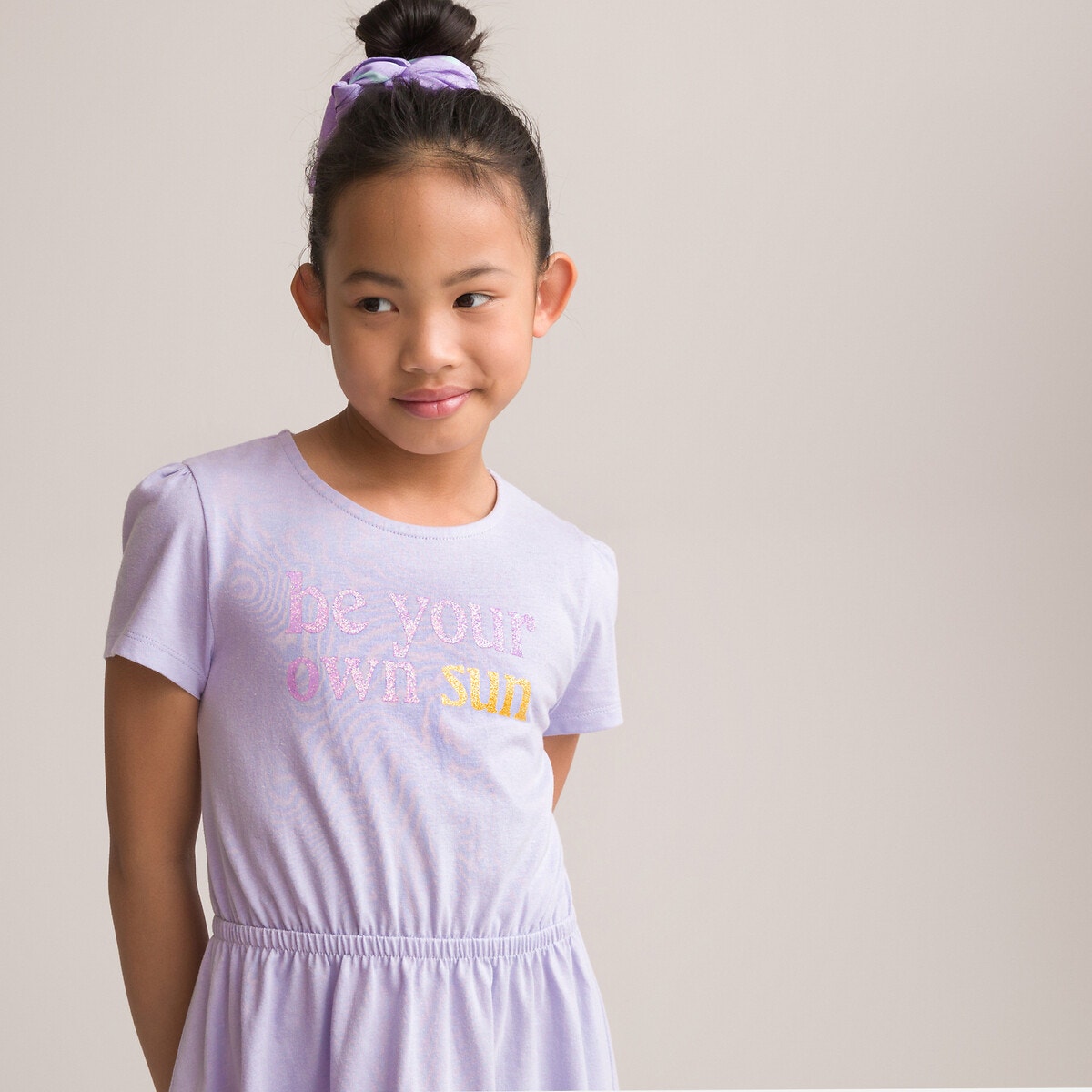 ΠΑΙΔΙ | Φορέματα | Κοντά μανίκια Κοντομάνικο φόρεμα από οργανικό βαμβάκι με μήνυμα, 3-12 ετών