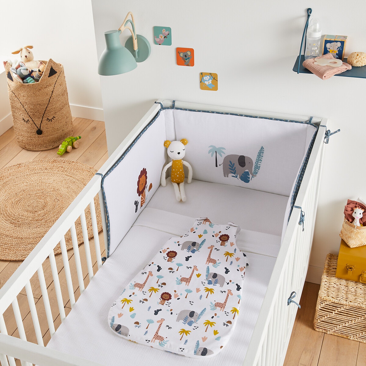 Βαμβακερή πάντα κούνιας με εμπριμέ μοτίβο 180x40 cm