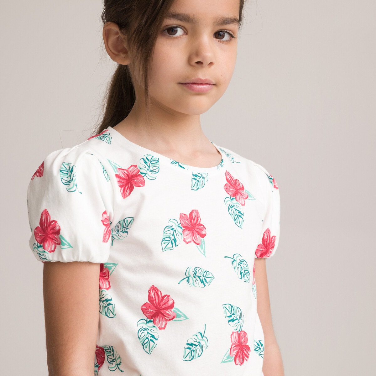 T-shirt από βιολογικό βαμβάκι με φλοράλ μοτίβο, 3-12 ετών