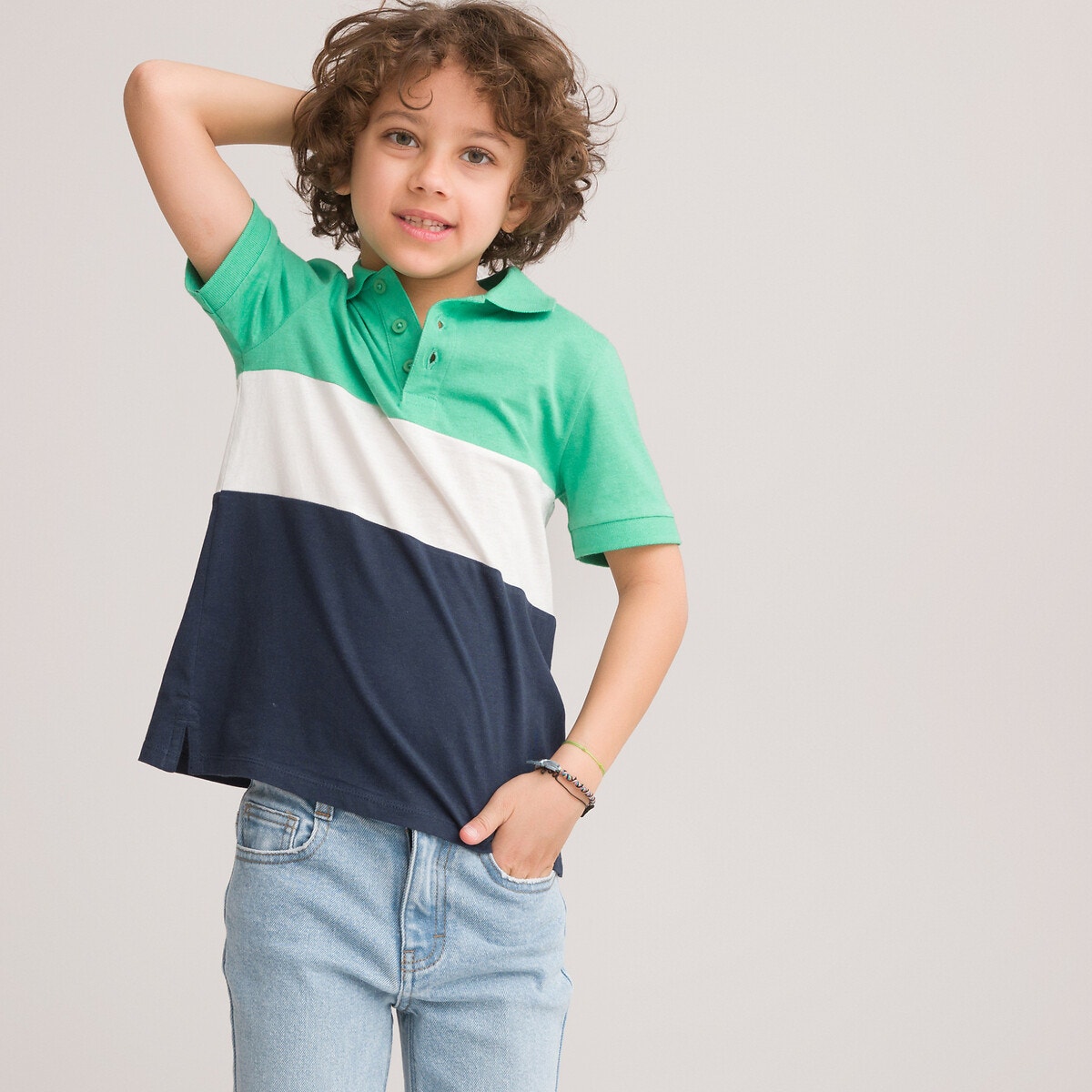 Τρίχρωμο πόλο από οργανικό βαμβάκι