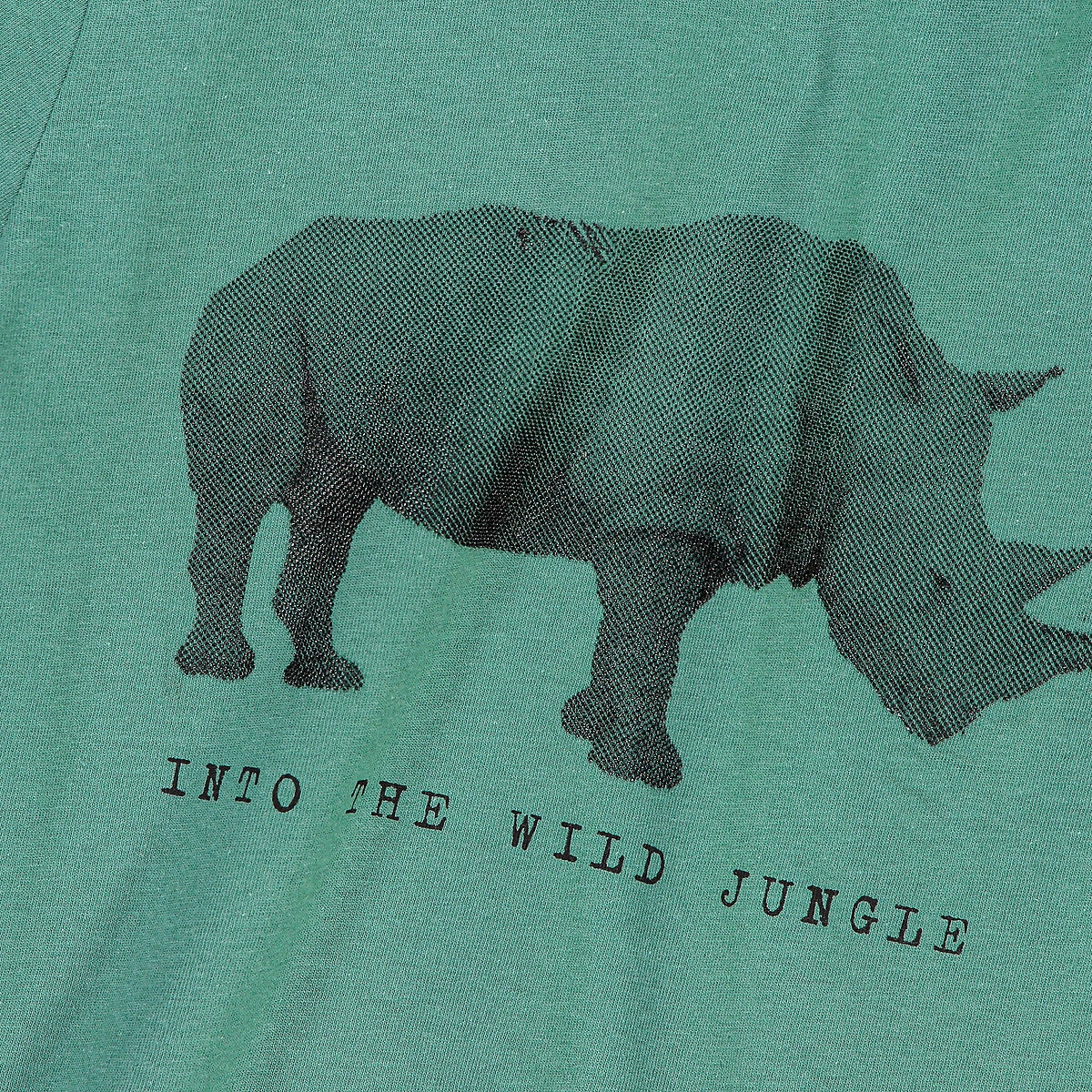 T-shirt από οργανικό βαμβάκι με στάμπα ρινόκερο, 3-12 ετών