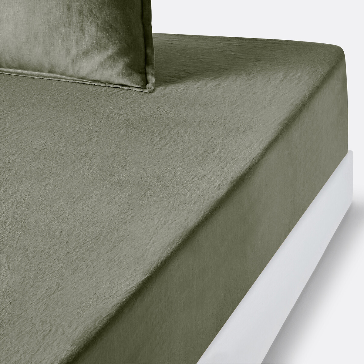 La Redoute Interieurs Σεντόνι με λάστιχο από προπλυμένο λινό με γύρισμα 35 εκ. 90x190 cm