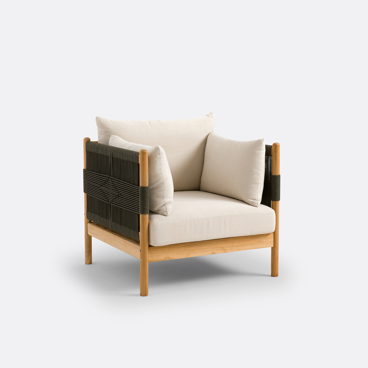 La Redoute Interieurs Πολυθρόνα κήπου από teak και σχοινί Μ80xΠ85xΥ75cm